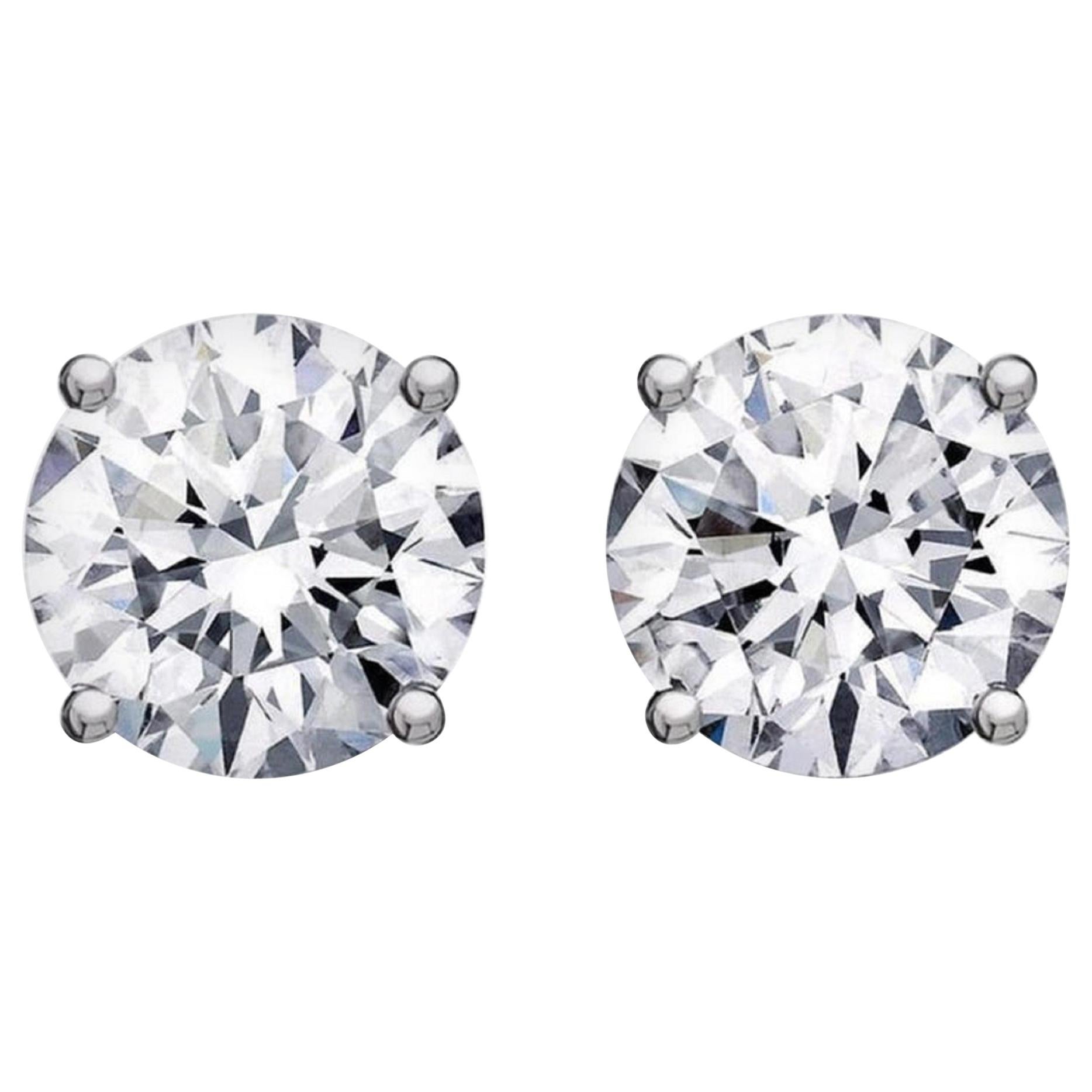 GIA Certified 4.00 Carat Certified Brilliant Cut Diamond Studs 