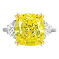 Bague en diamant jaune fantaisie de 4 carats certifié GIA, sans défaut interne