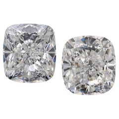 GIA-zertifizierte 4,02 Karat E Farbe VS2 Reinheitsschliff Diamanten Ohrstecker mit Kissenschliff
