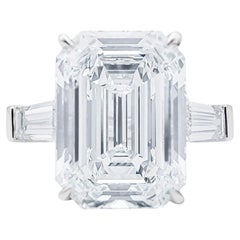 GIA Certified 4 Carat Emerald-Cut Diamond Ring Flawless Clarity