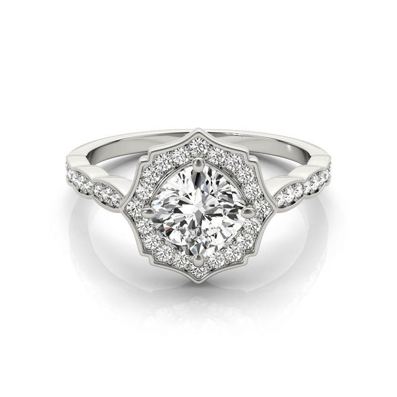 GIA Certified 4.03 Carat Cushion Halo Basket Cathedral Platinum Diamond Ring In condizioni Nuovo in vendita a New York, NY