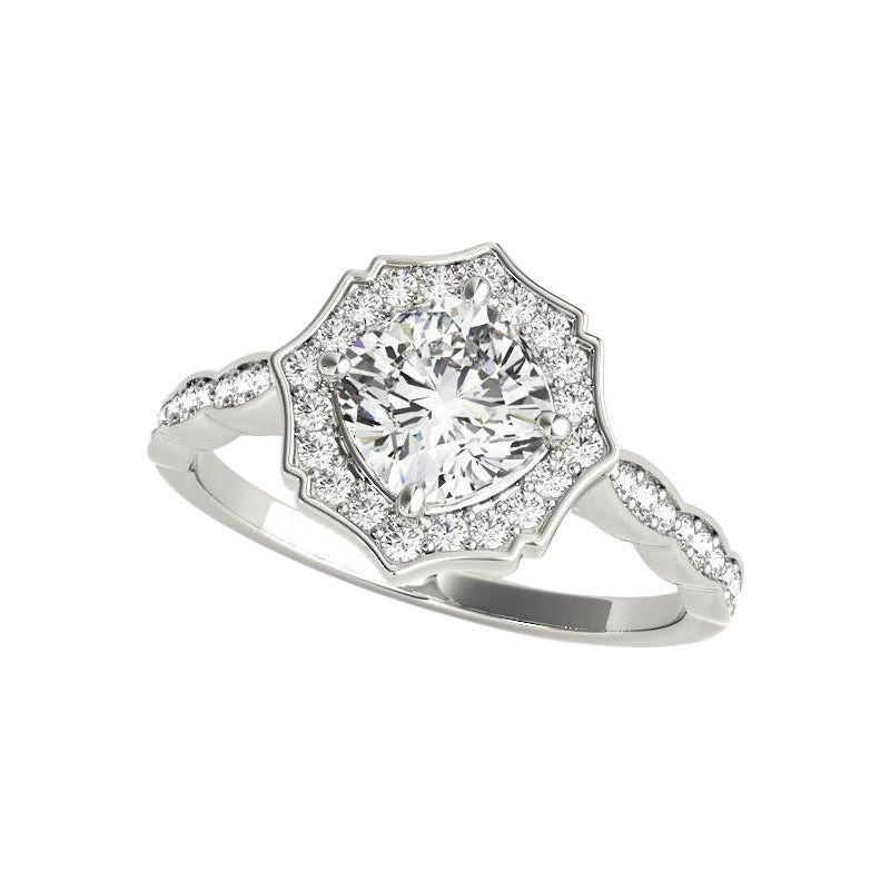 GIA Certified 4.03 Carat Cushion Halo Basket Cathedral Platinum Diamond Ring in vendita