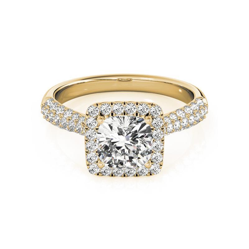 GIA zertifizierter 4,03 Karat Cushion Square Halo Multi-Row Diamantring im Angebot