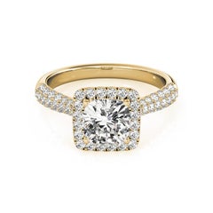 GIA zertifizierter 4,03 Karat Cushion Square Halo Multi-Row Diamantring