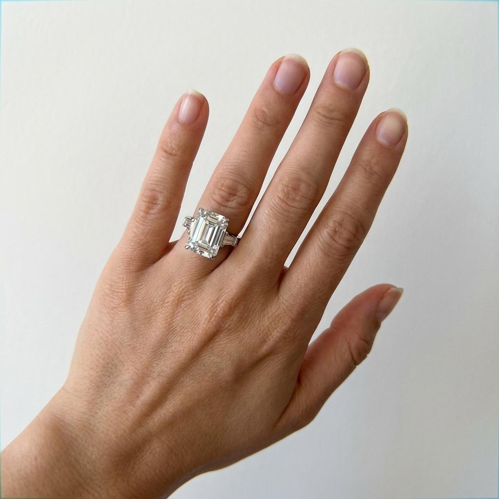 Taglio smeraldo Anello con diamante taglio smeraldo da 4,03 carati certificato GIA in vendita