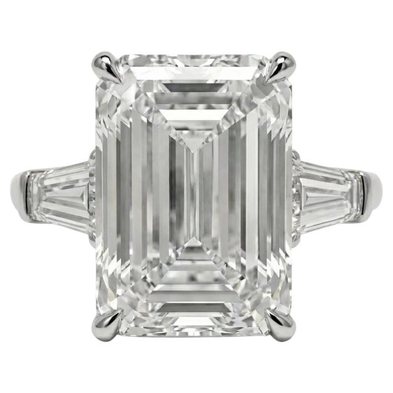 Anello con diamante taglio smeraldo da 4,03 carati certificato GIA