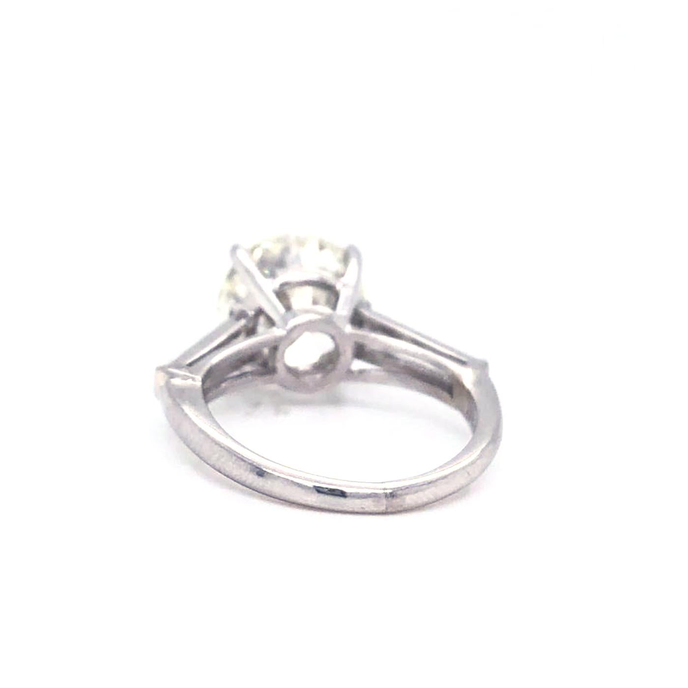 Women's 4.03 Carat GIA Certified Round Brilliant Cut Diamond Platinum Engagement Ring
