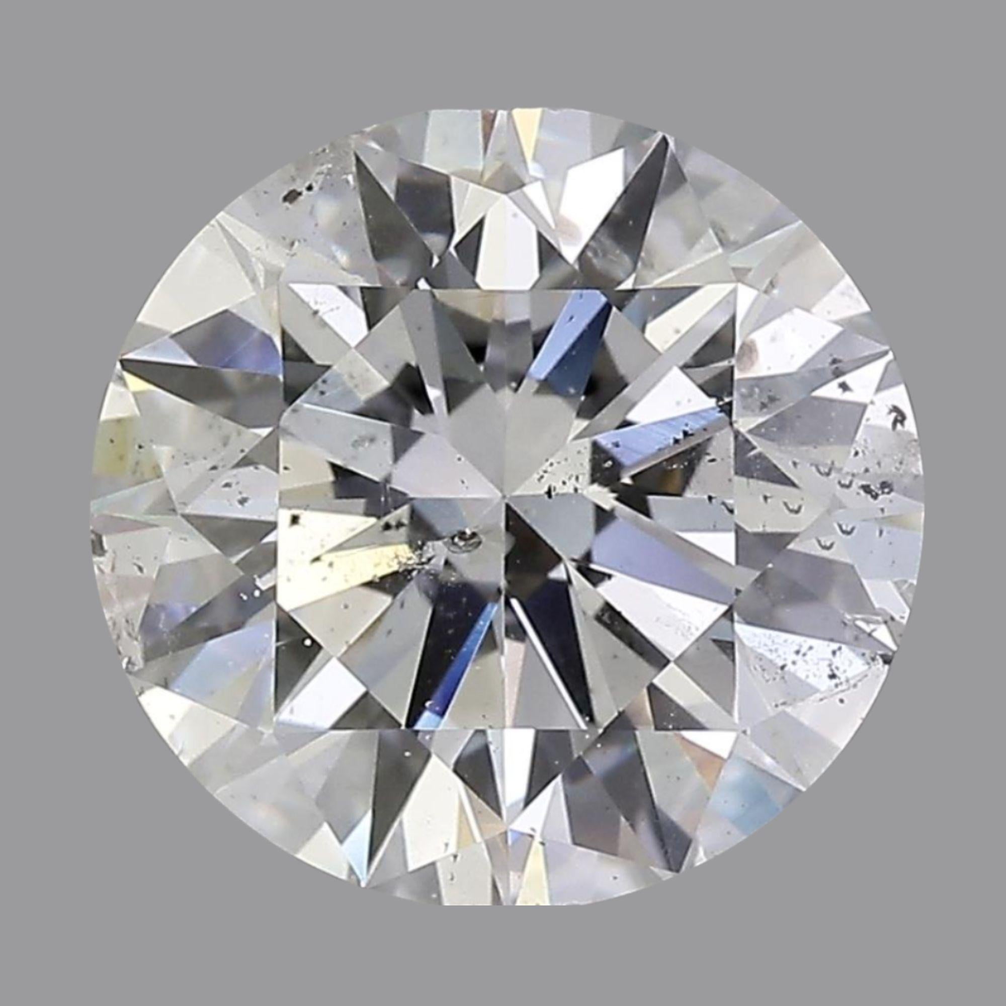 Moderne GIA Certified 4.03 Carat Round Brilliant Diamond D Color I1 Clarity Loose Stone (diamant rond brillant certifié GIA de 4,03 carats) en vente