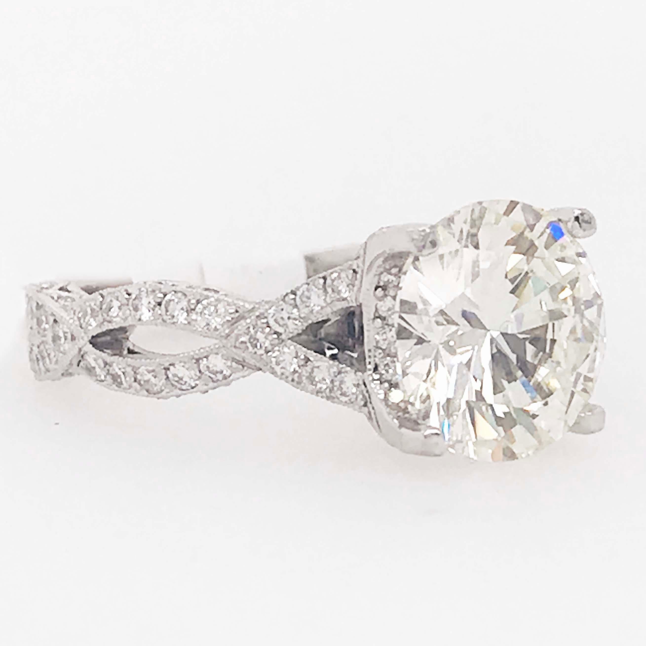 GIA zertifiziert 4.00 Karat runder Diamant Platin Tacori Royal T, hergestellt in den USA im Angebot 2