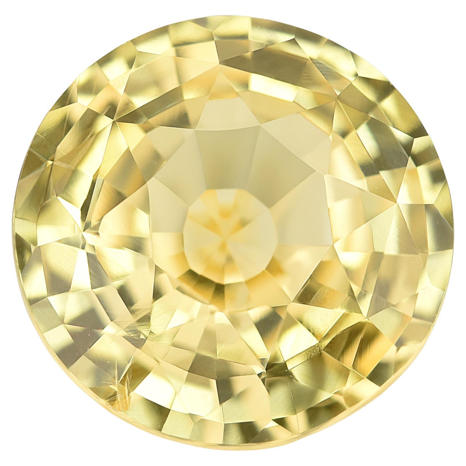 GIA Certified 4.03 Carats Unheated Yellow Sapphire For Sale