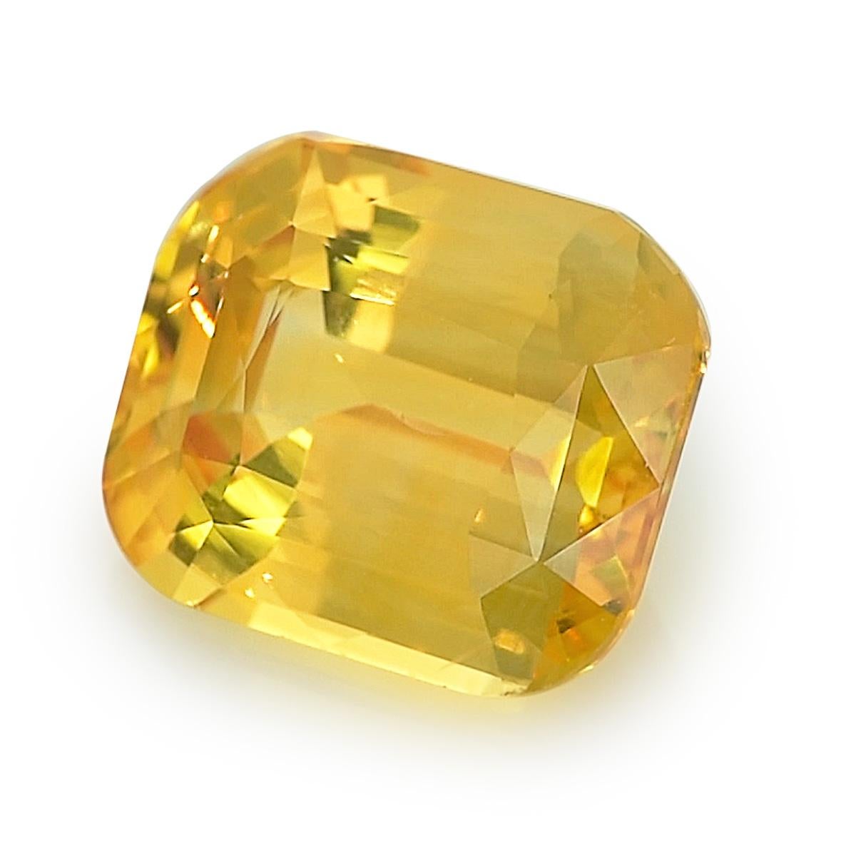 Taille mixte Saphir jaune certifié GIA de 4,03 carats  en vente