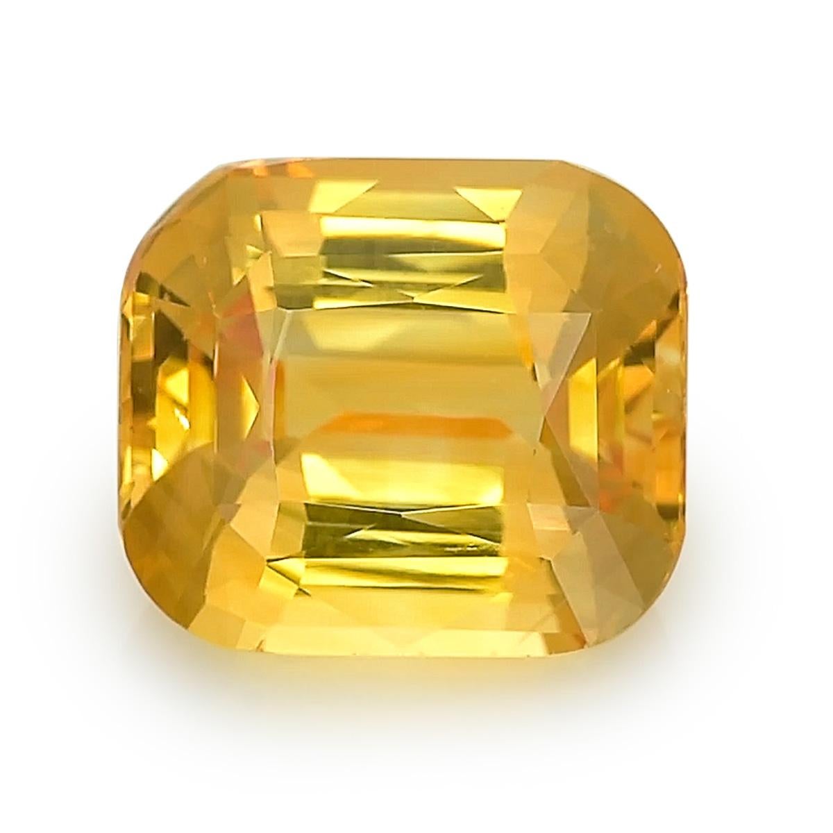 Women's or Men's GIA Certified 4.03 Carats Yellow Sapphire  For Sale