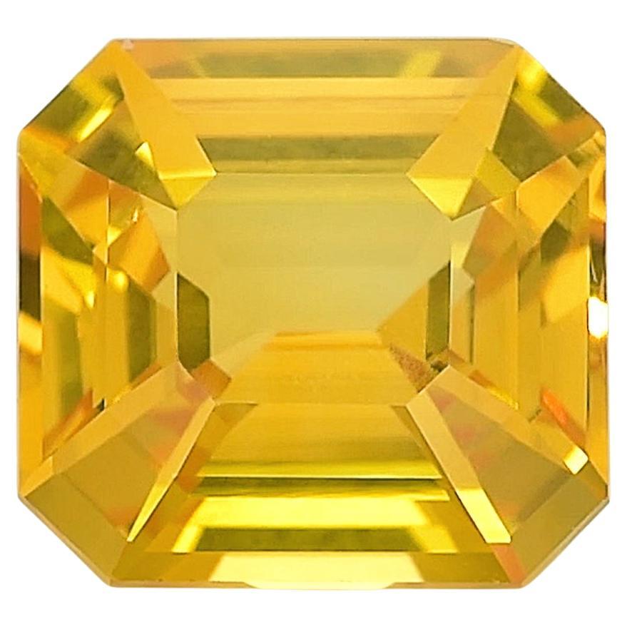 GIA Certified 4.03 Carats Yellow Sapphire For Sale