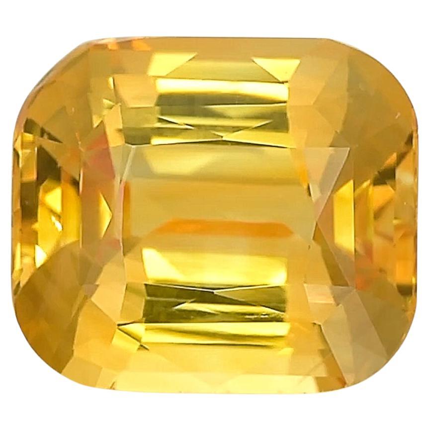 Saphir jaune certifié GIA de 4,03 carats  en vente