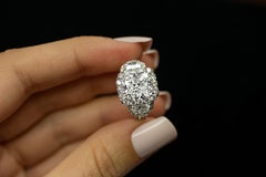 GIA Certified 4.03 Carat, Cushion Halo Diamond Ring