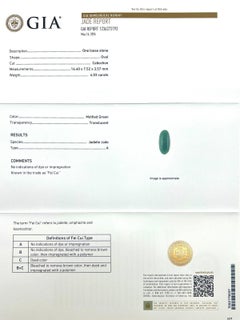GIA Certified 4.03ct Deep Green Jadeite Jade 'A' Grade Elongated Oval Gem