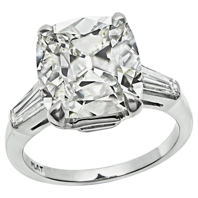 GIA Certified 4.03ct Diamond Platinum Engagement Ring
