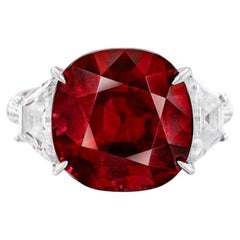Bague avec diamants taille coussin non chauffé de 4,04 carats certifiés GIA