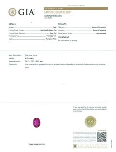 Natural Unheated Pink Sapphire Stone 4.05 cts in 14KWG Ring w Dia / GIA Report