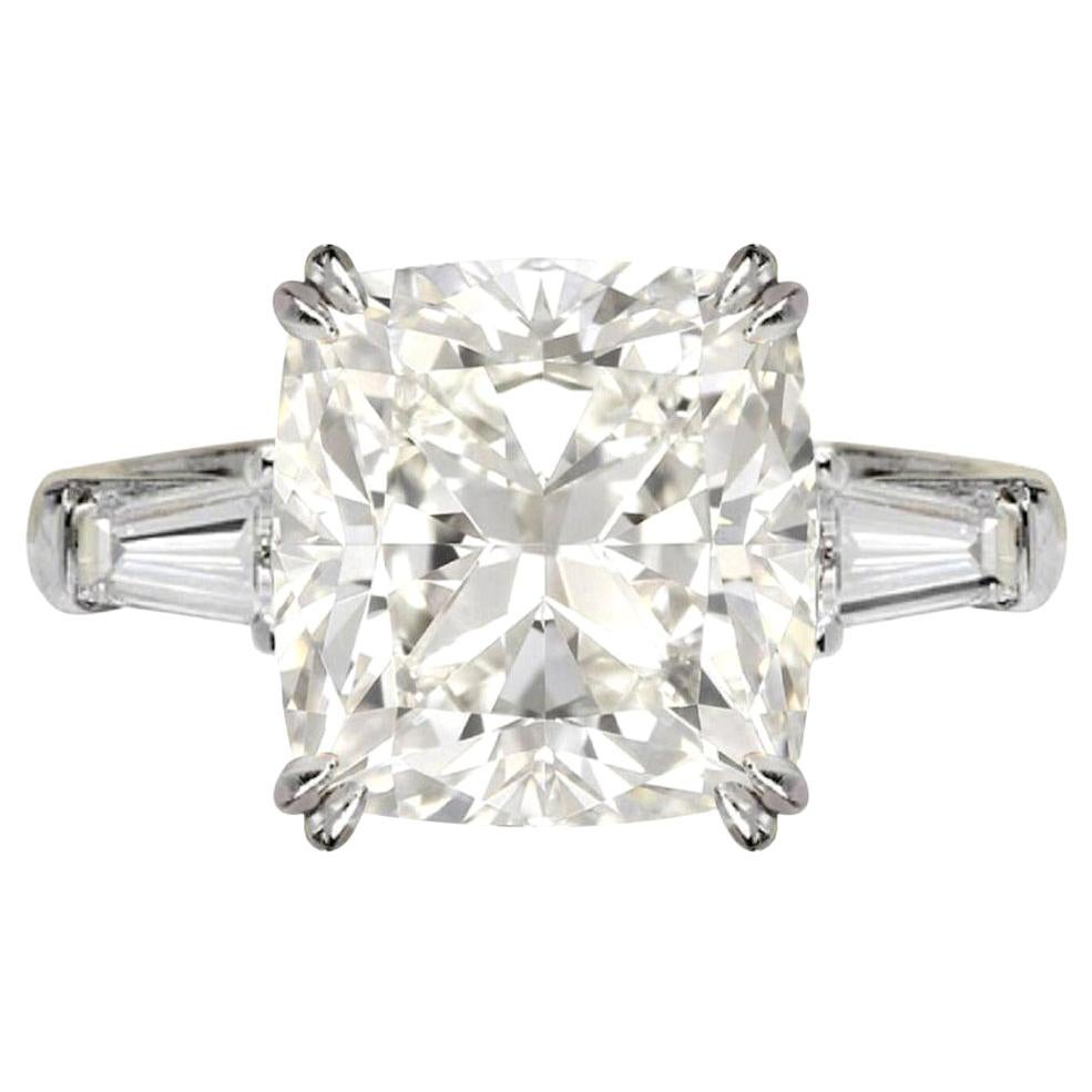 HRD Certified 2.80 Carat Cushion Diamond Ring Triple Excellent VVS1