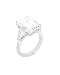 GIA Certified 4.06 Carat D Internally Flawless Emerald Cut Diamond Platinum Ring