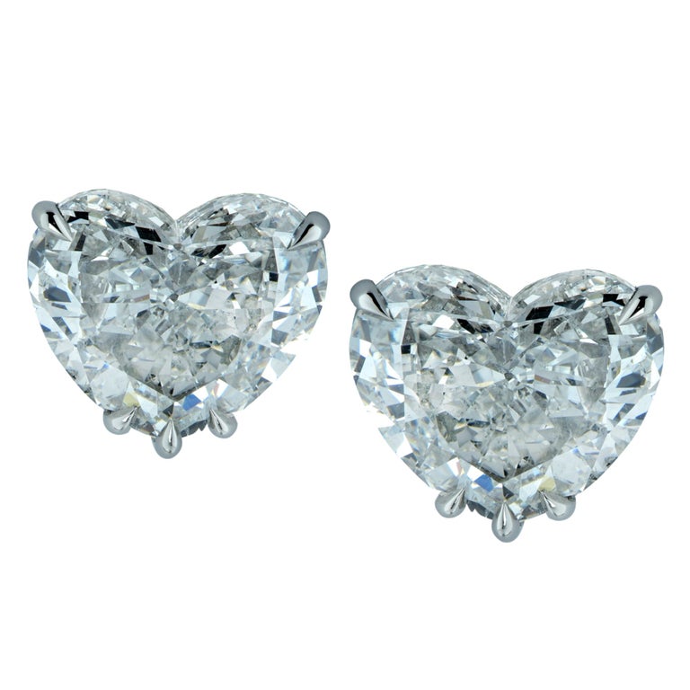 Vivid Diamonds Gia Certified 4 06 Carat Heart Shape Diamond Stud