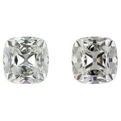 GIA-Certified 4.06 Carat Total Weight Old Mine Cut Loose Diamond Pair