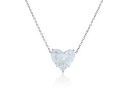 GIA Certified 4.07 Carat Heart Shaped Pendant I SI1