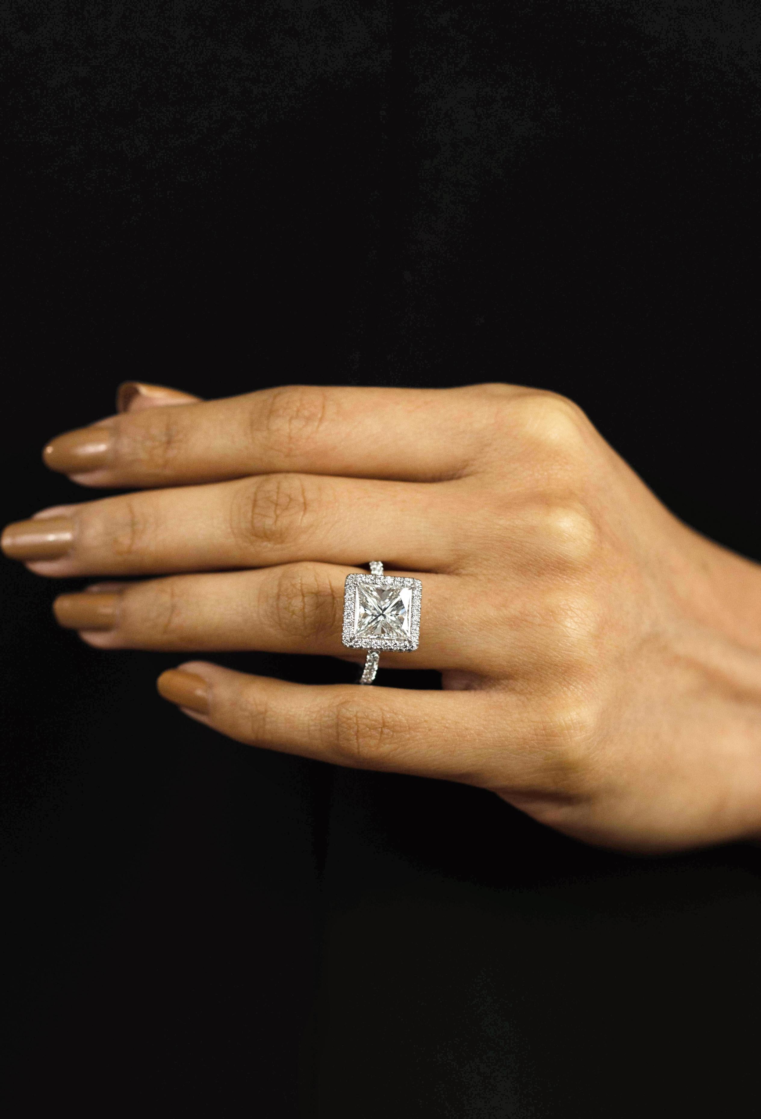 0.7 carat princess cut diamond ring