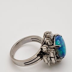 GIA Certified 4.07 CT Opal Diamond 14K White Gold Halo Ring
