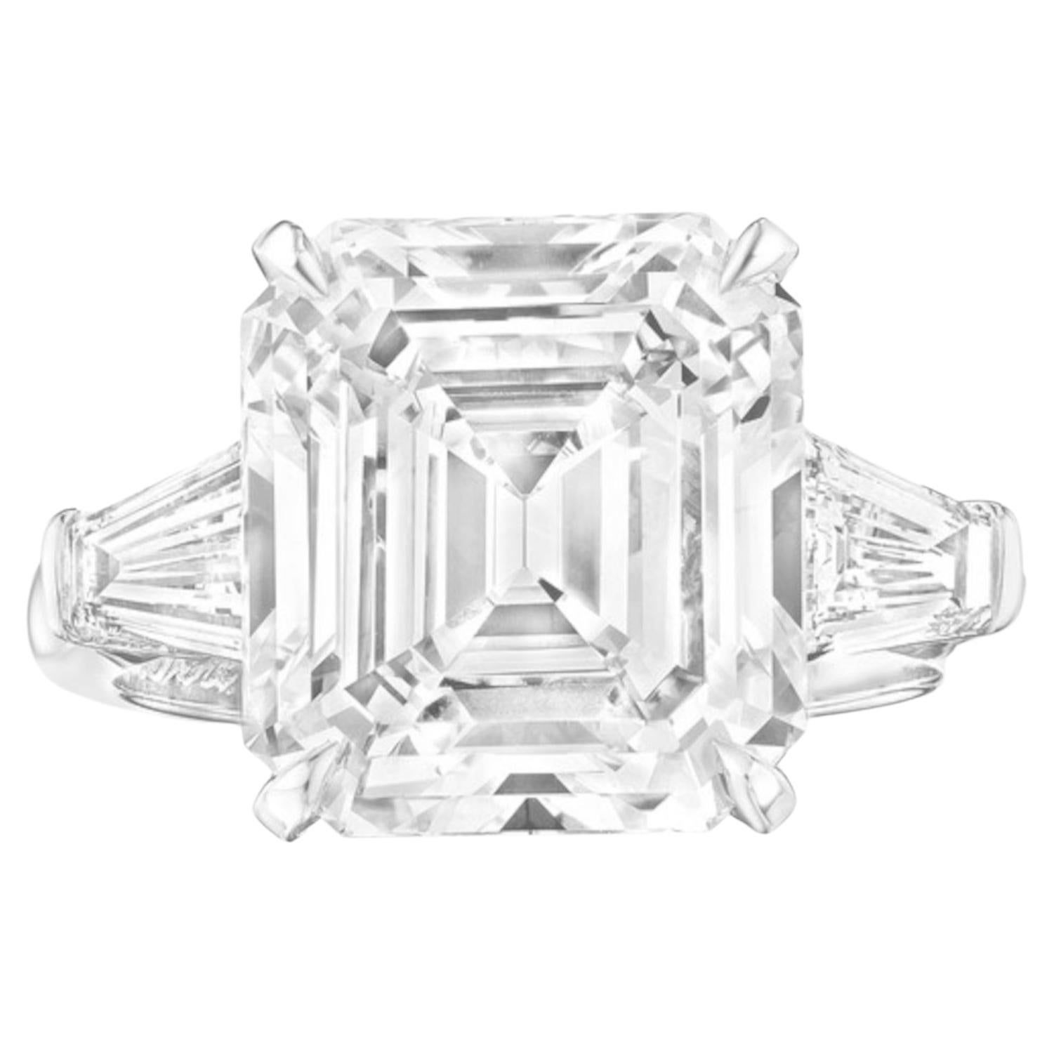GIA Certified 4.03 Emerald Cut Diamond Engagement Ring in Platinum with Tapered