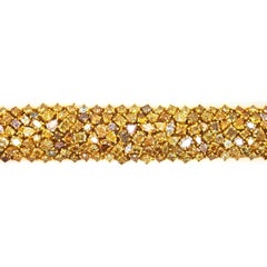 GIA Certified 40.74 Carats Fancy Diamond Yellow Gold Bracelet