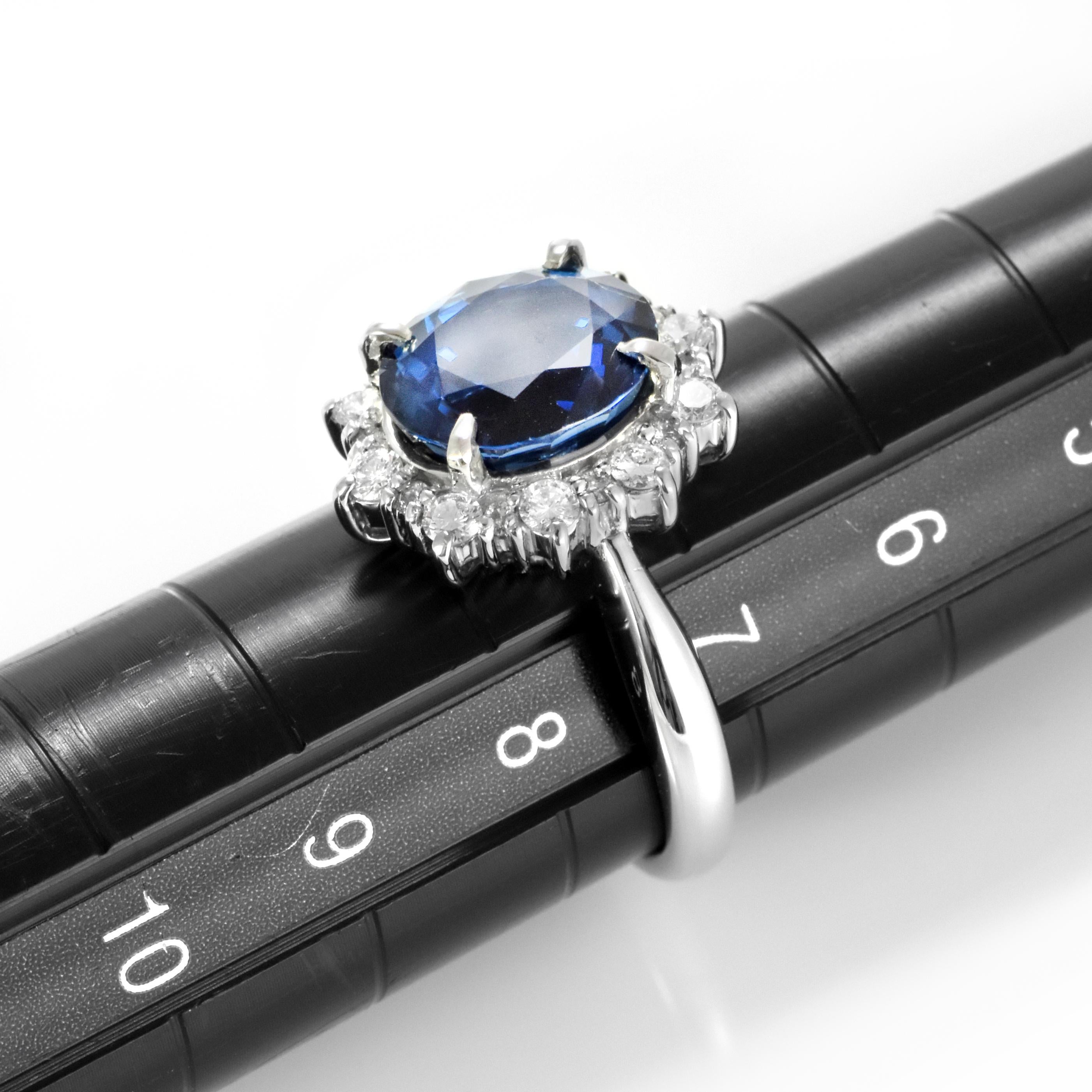 GIA zertifiziert 4,08 Karat natürlichen unbehandelten Saphir Ring in Platin gemacht im Angebot 8