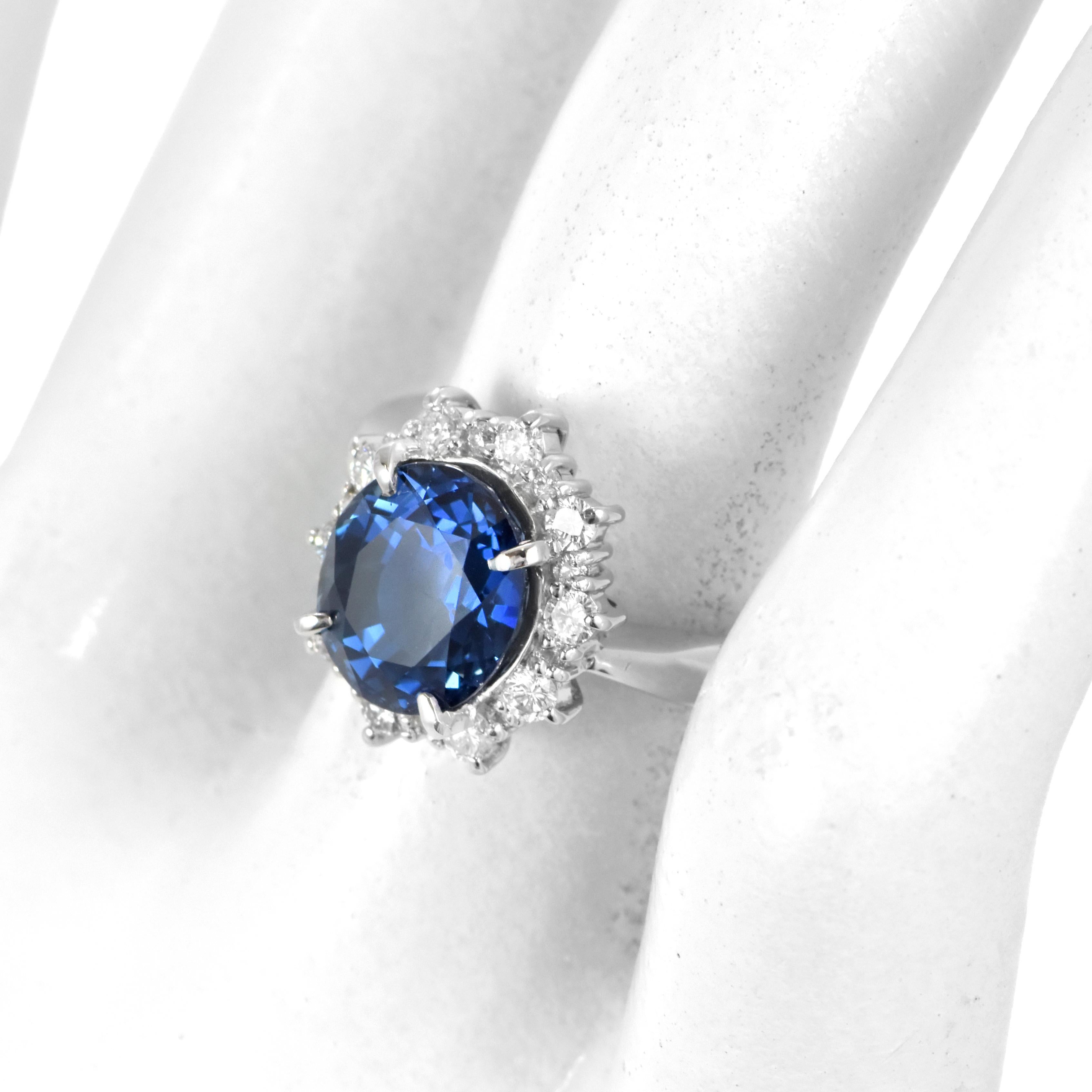GIA zertifiziert 4,08 Karat natürlichen unbehandelten Saphir Ring in Platin gemacht (Moderne) im Angebot