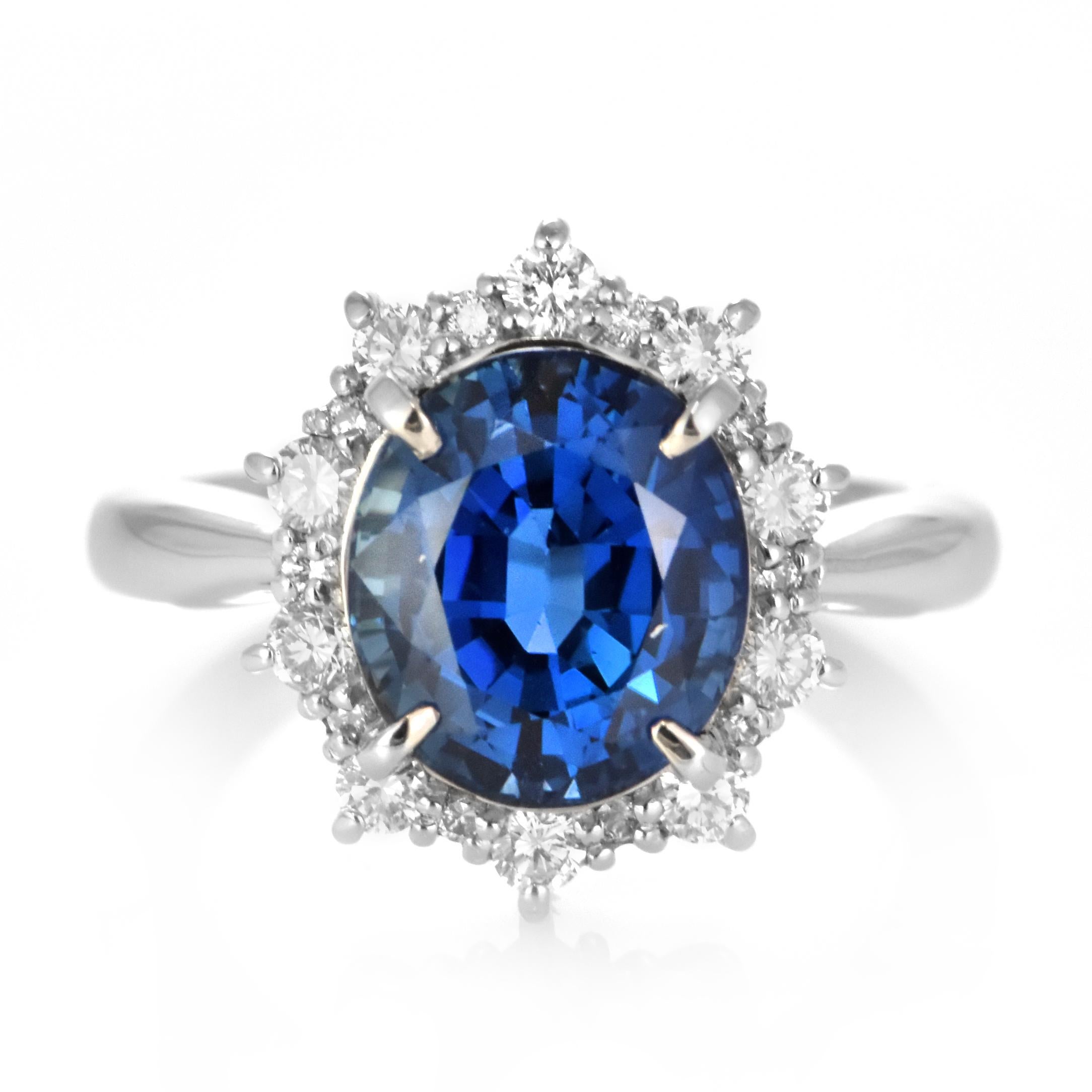 GIA zertifiziert 4,08 Karat natürlichen unbehandelten Saphir Ring in Platin gemacht im Zustand „Neu“ im Angebot in Tokyo, JP