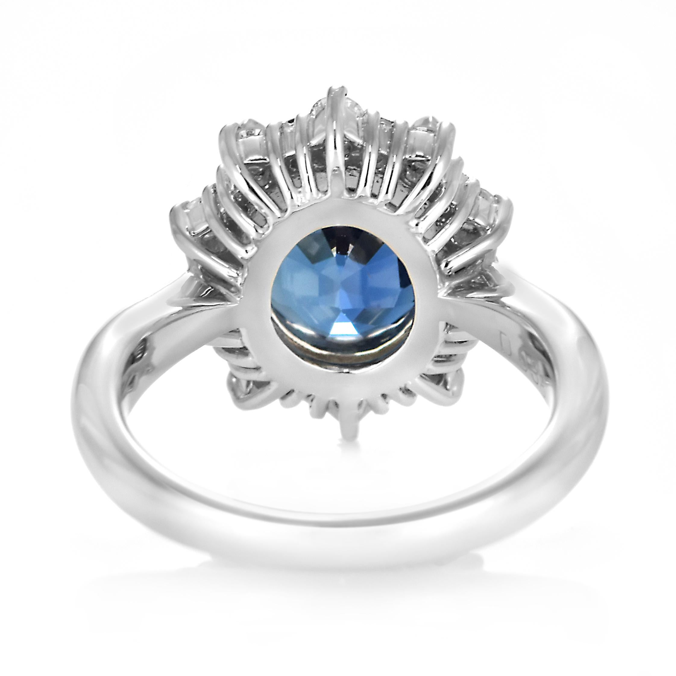 GIA zertifiziert 4,08 Karat natürlichen unbehandelten Saphir Ring in Platin gemacht im Angebot 2