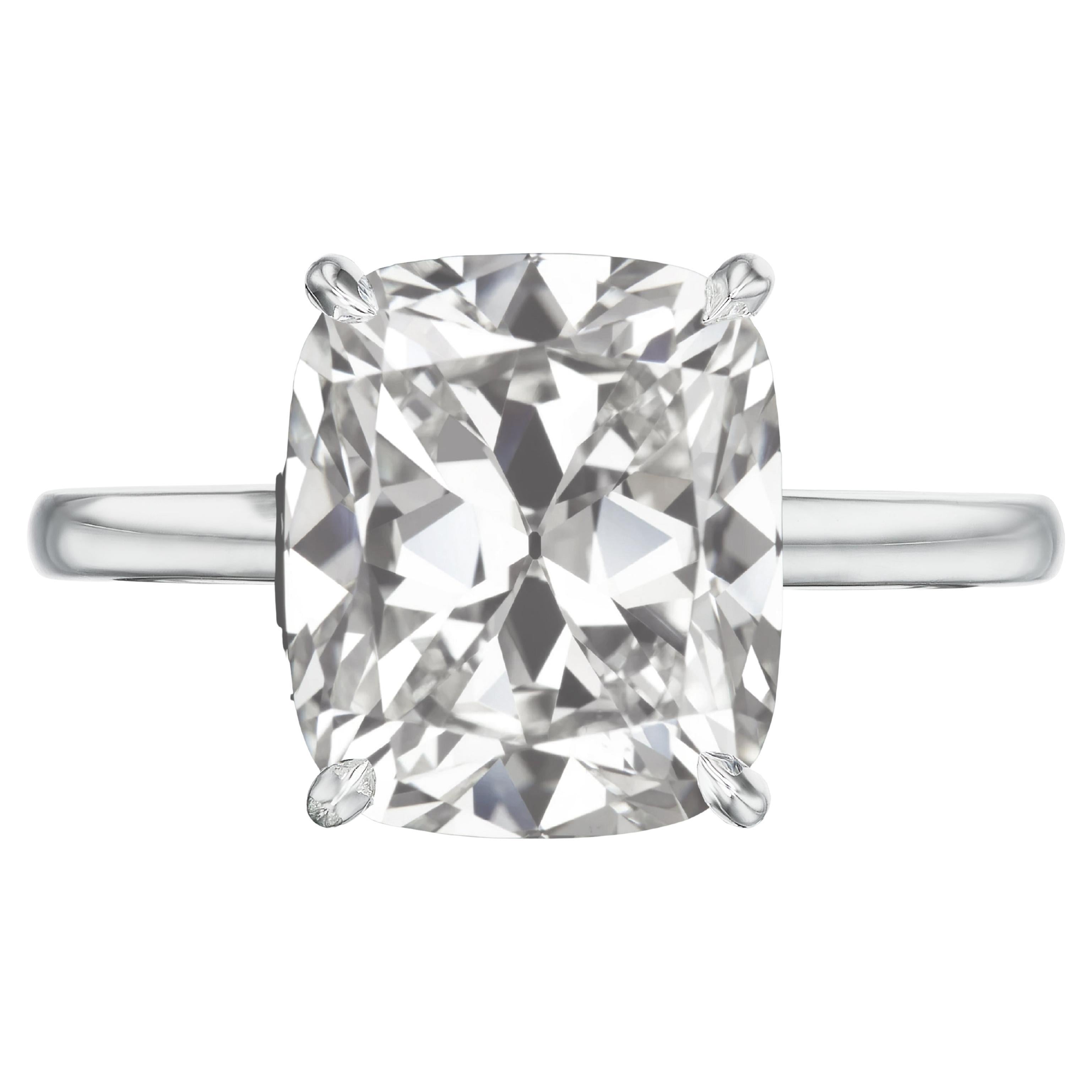 GIA 17.91 Carat Old Cushion Cut Diamond Solitaire Ring in Platinum For ...
