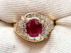 GIA-zertifizierter 4,08 Karat Burma-Roter Rubin-Diamantring 18 Karat