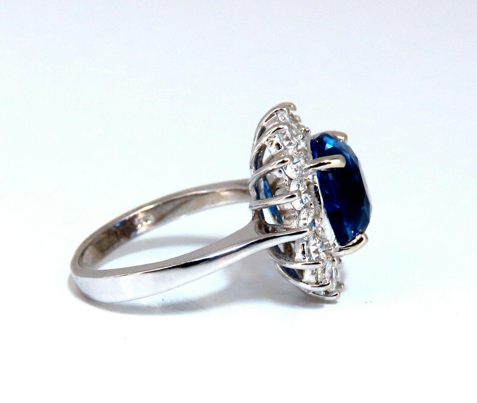 GIA Certified 4.08ct Natural Madagascar Sapphire Diamond Ring 14 Karat In New Condition For Sale In New York, NY