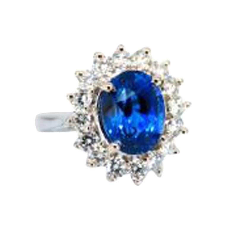 GIA Certified 4.08ct Natural Madagascar Sapphire Diamond Ring 14 Karat*