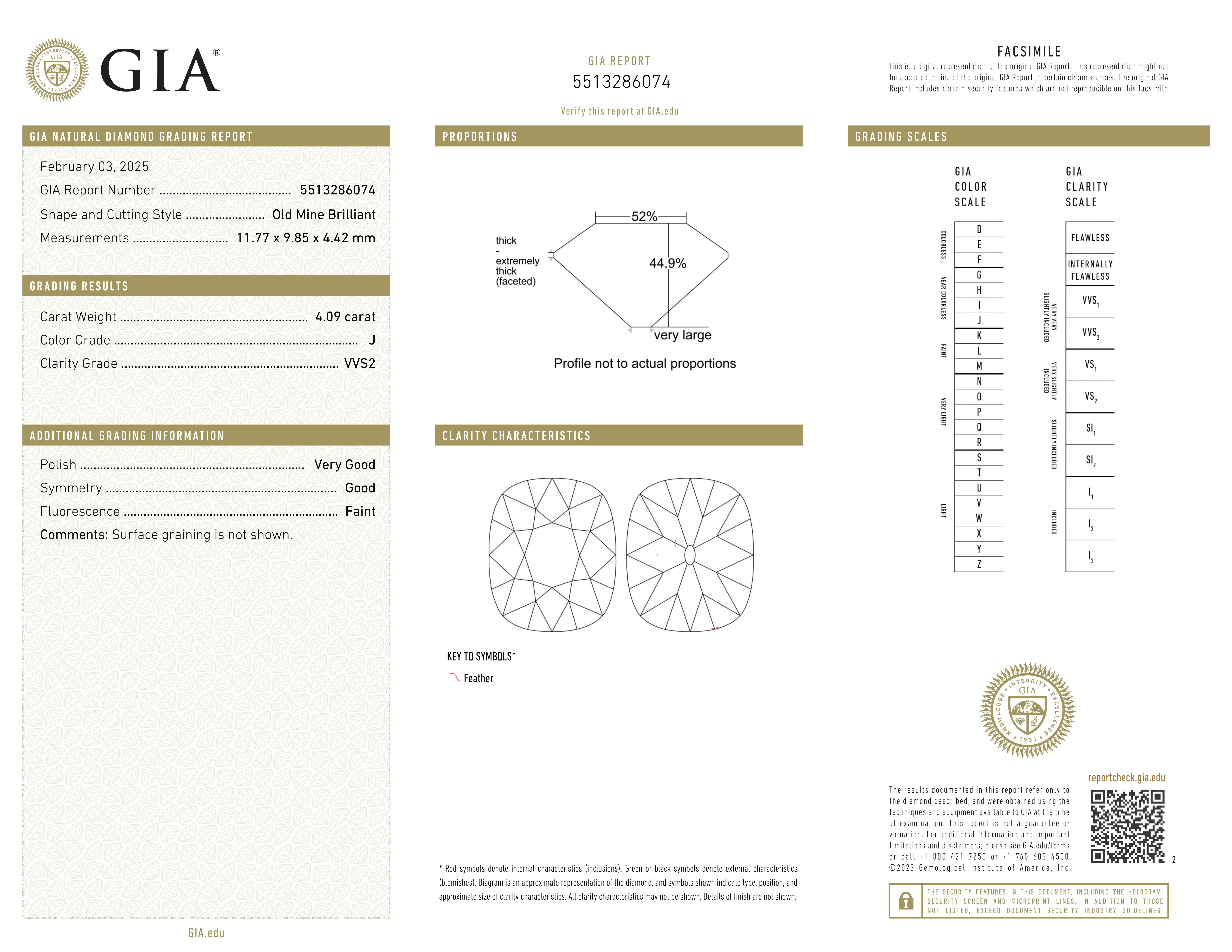Taglio vecchia miniera Ciondolo con diamante brillante Old Mine certificato GIA da 4,09 carati in metallo annerito in vendita