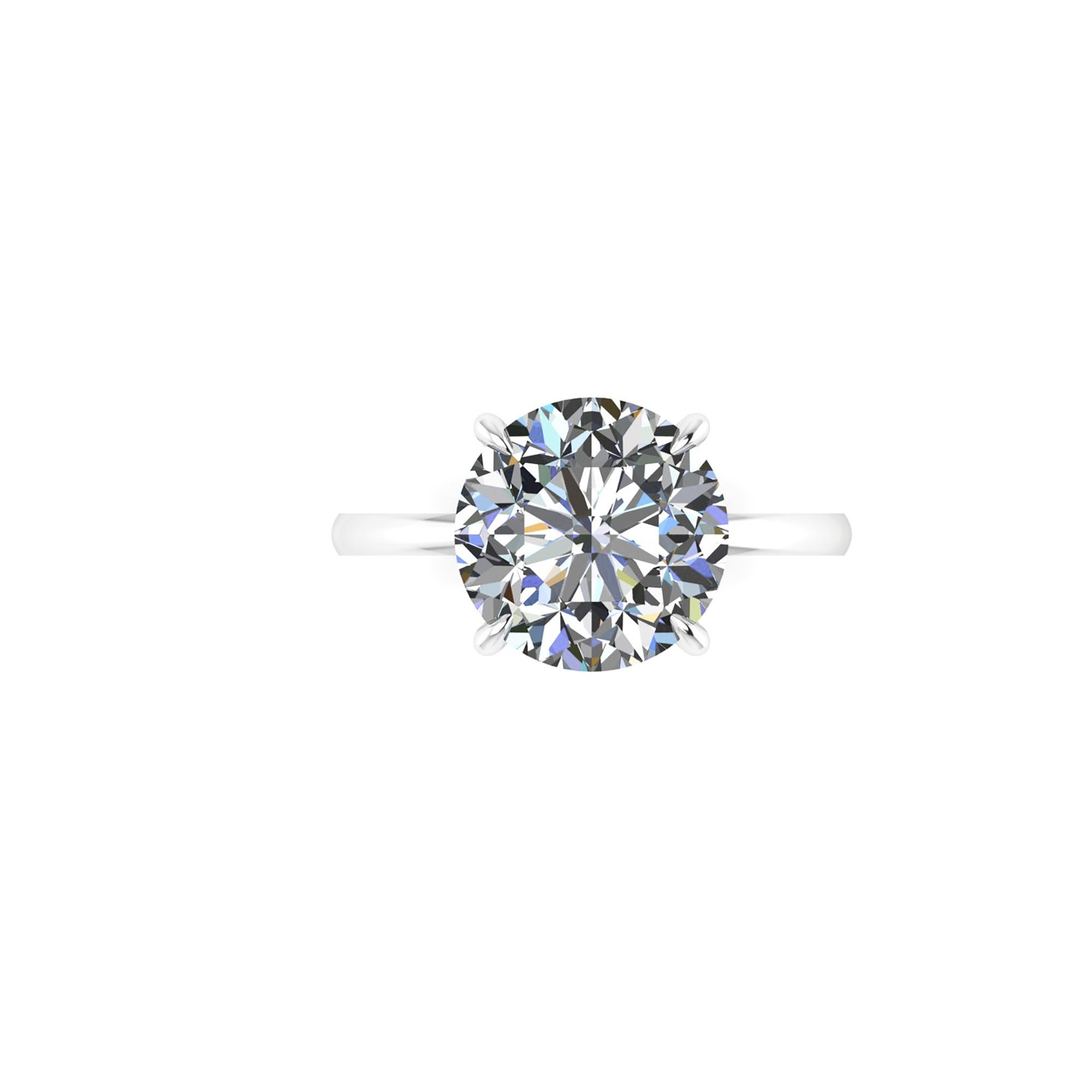 GIA Certified 4.09 Carat Round Diamond Platinum 950 Solitaire Ring In New Condition For Sale In New York, NY
