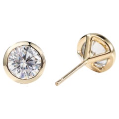 GIA Report Certified D IF 4 TCW Diamond Round Cut Stud Earrings (boucles d'oreilles à taille ronde)
