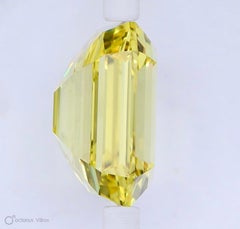 GIA Certified 4.10 Carat Natural Fancy Vivid Yellow VVS1 Emerald Cut Diamond