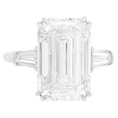 GIA Certified 4.11 Carat Emerald Cut Diamond Ring D COLOR FLAWLESS