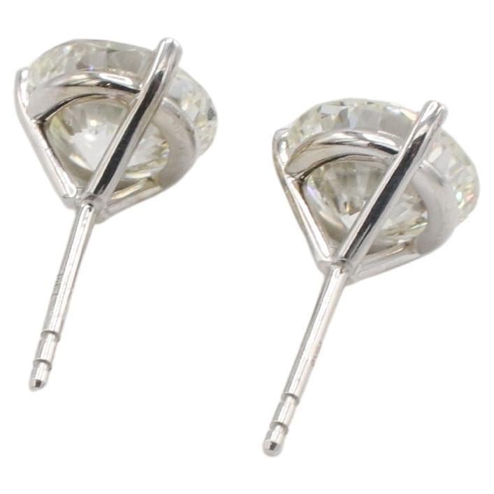 Modern GIA Certified 4.12 Carat Total Weight Natural Diamond Martini Set Stud Earrings For Sale