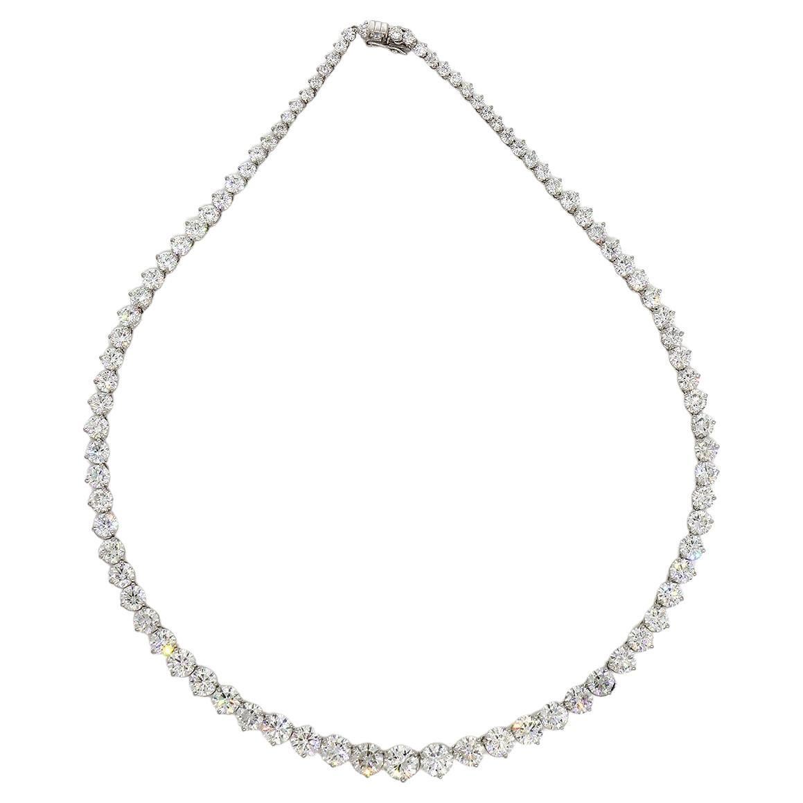 GIA Certified 41.20 Carat Diamond Tennis Necklace