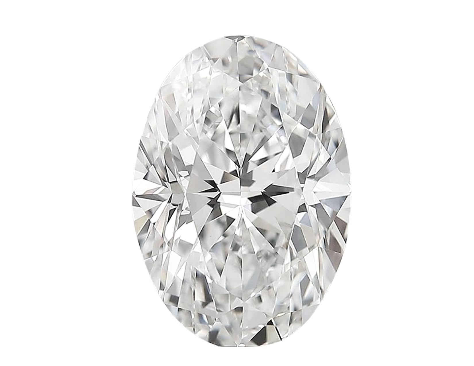 Contemporary GIA Certified 4.13 Carat F Color Internally Flawless Oval Diamond Ring For Sale