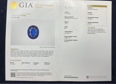 GIA Certified 4.15 Carat Oval Thai Sapphire & Diamond in Platinum Vintage Ring