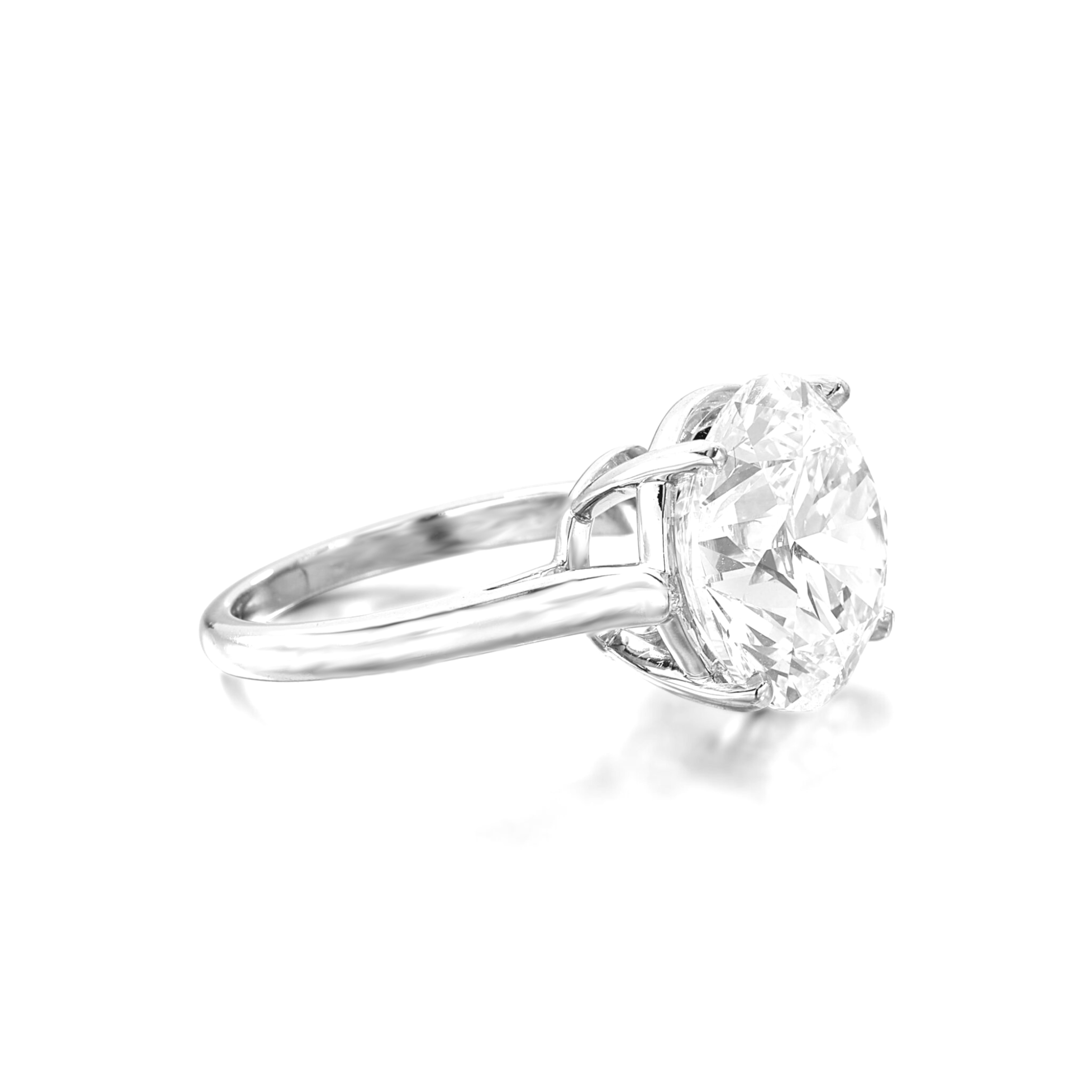 Taglio rotondo Anello con diamante taglio rotondo certificato GIA da 4,15 carati in vendita